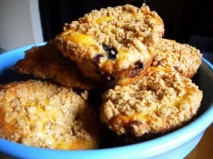 A delicious recipe for mini blueberry crumb cakes that involves a respectable amount of butter.