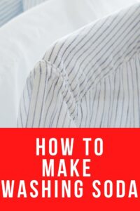 photo of clean collared shirts with the words how to make washing soda on the botton of the photo