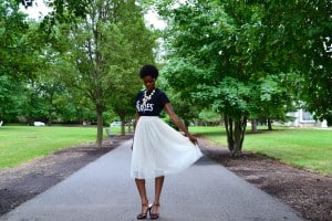 Tulle skirt and Beatle tee