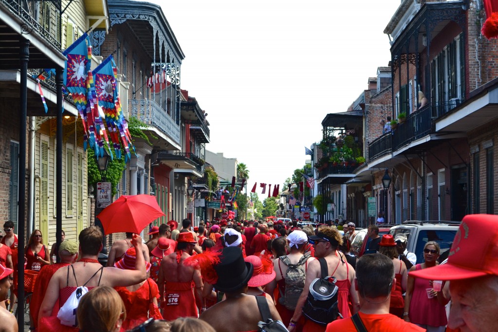 The crowd at New Orleans Red Dress Run
