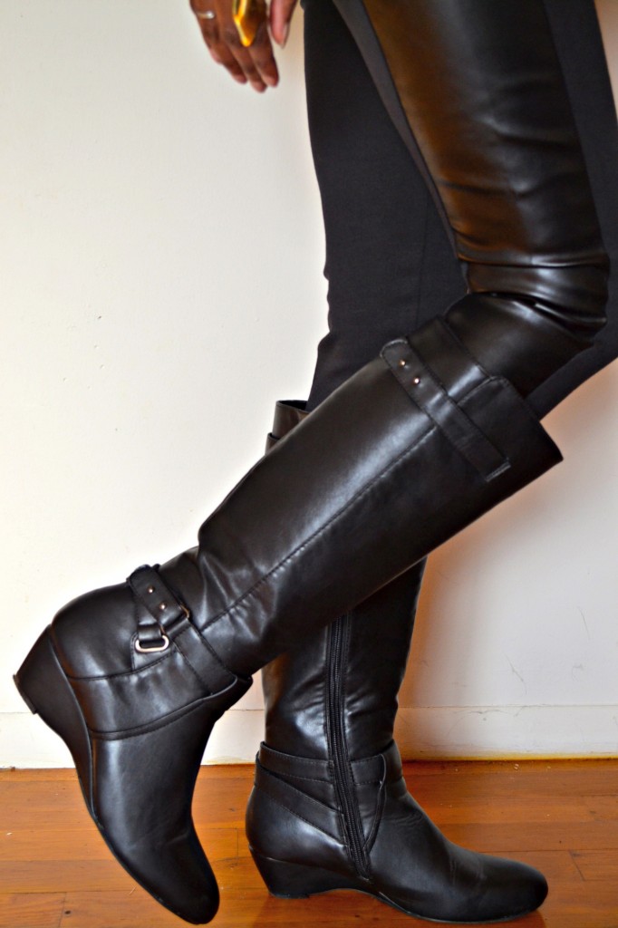faux leather calf boots from JustFab