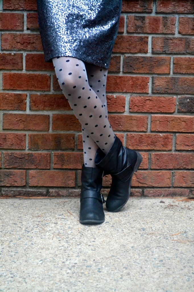 polka dot tights and motorcycle boots