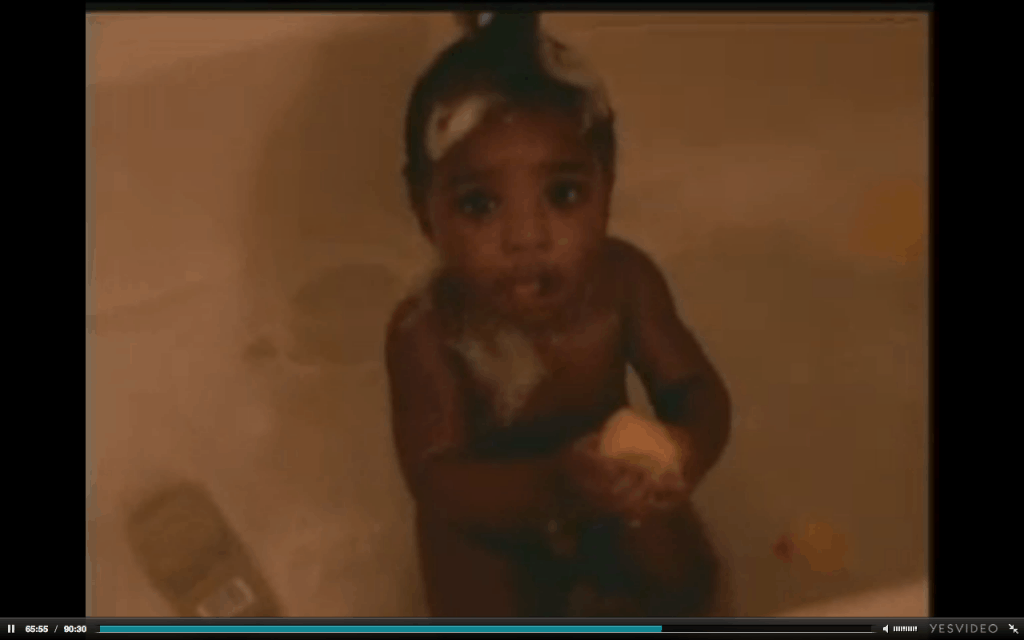 YesVideo clip, baby in bath tub