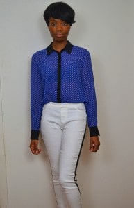 contrast collar shirt with white tuxedo pants #ThisIsStyle #cbias #shop