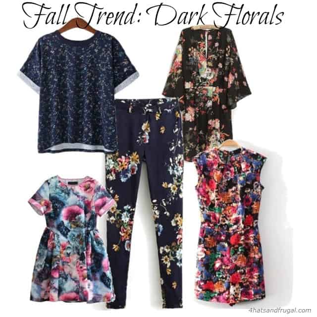 This fall, dark florals will be a hot trend. Here are a few selections that won't break the bank.