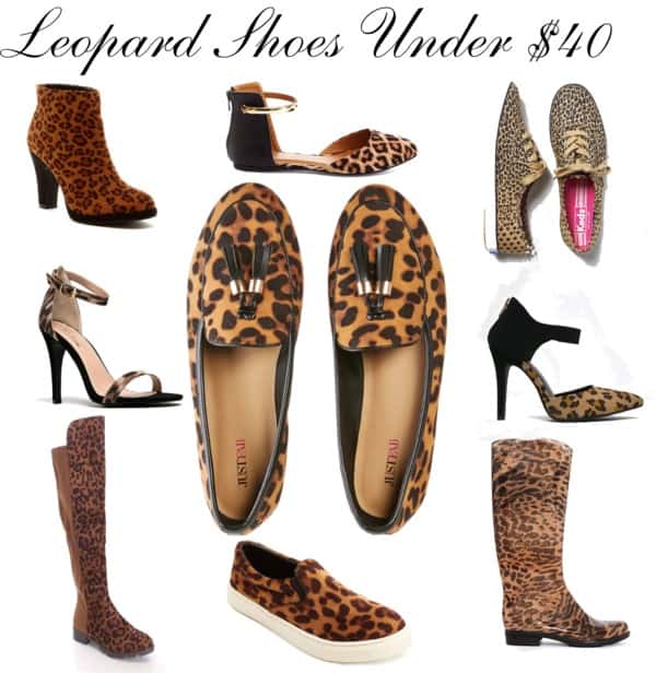Check out this list of leopard print shoes and boots for $40 and under!