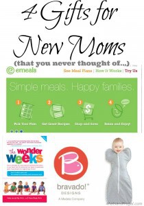 Here is a list of 4 gifts for new moms that you never thought of giving. These are great for the holidays or a baby shower!