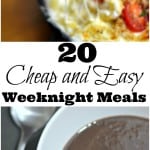 Need cheap and easy weeknight meals for your busy family to use during the school year? These 20 meal options are delicious and frugal!