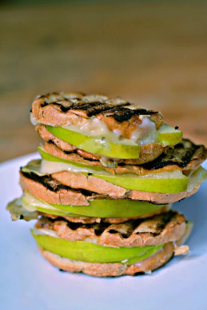 Looking for an easy apple appetizer? These mini apple swiss panini sandwiches are just right!