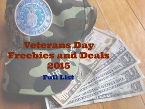 This is a full list of Veteran's Day freebies and deals, including a few charities and organizations that support the military community.