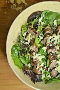 This Beer Bratwurst Salad is so easy and perfect for grilling season! #SausageFamily #sponsored