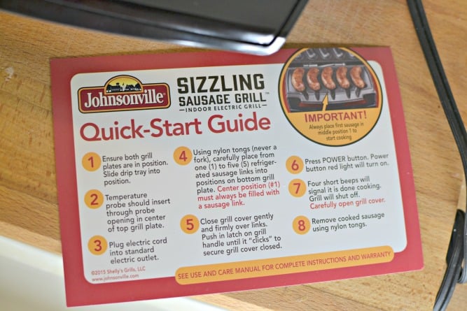sausage grill quick start guide