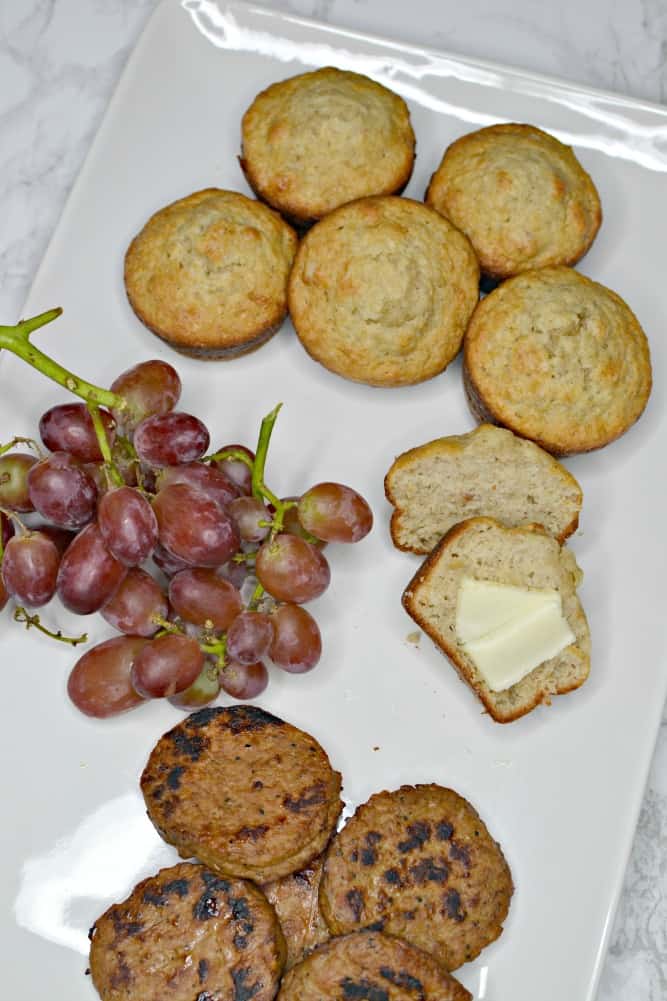 This easy yogurt muffins recipe is perfect for busy mornings, and the perfect partner for fully cooked Johnsonville sausage. #SausageFamily #sponsored