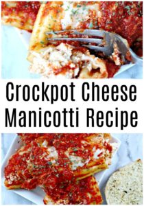 This crockpot manicotti recipe is one that needs to be added to your weeknight meal list, because it can be prepped and cooked in less than 3 hours!