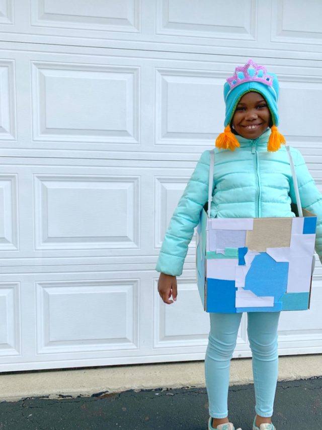 DIY Cardboard Ice Princess Costume 4 Hats and Frugal