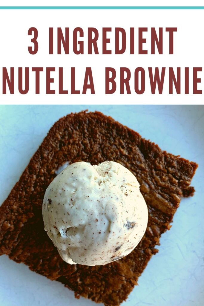 This easy Nutella brownies recipe only has 3 ingredients. It's a great recipe for kids to make when learning how to bake.